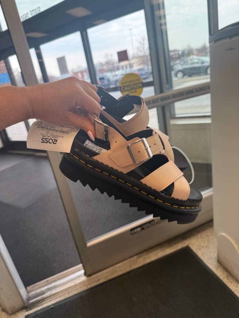 Dr. Martens pink strap sandals